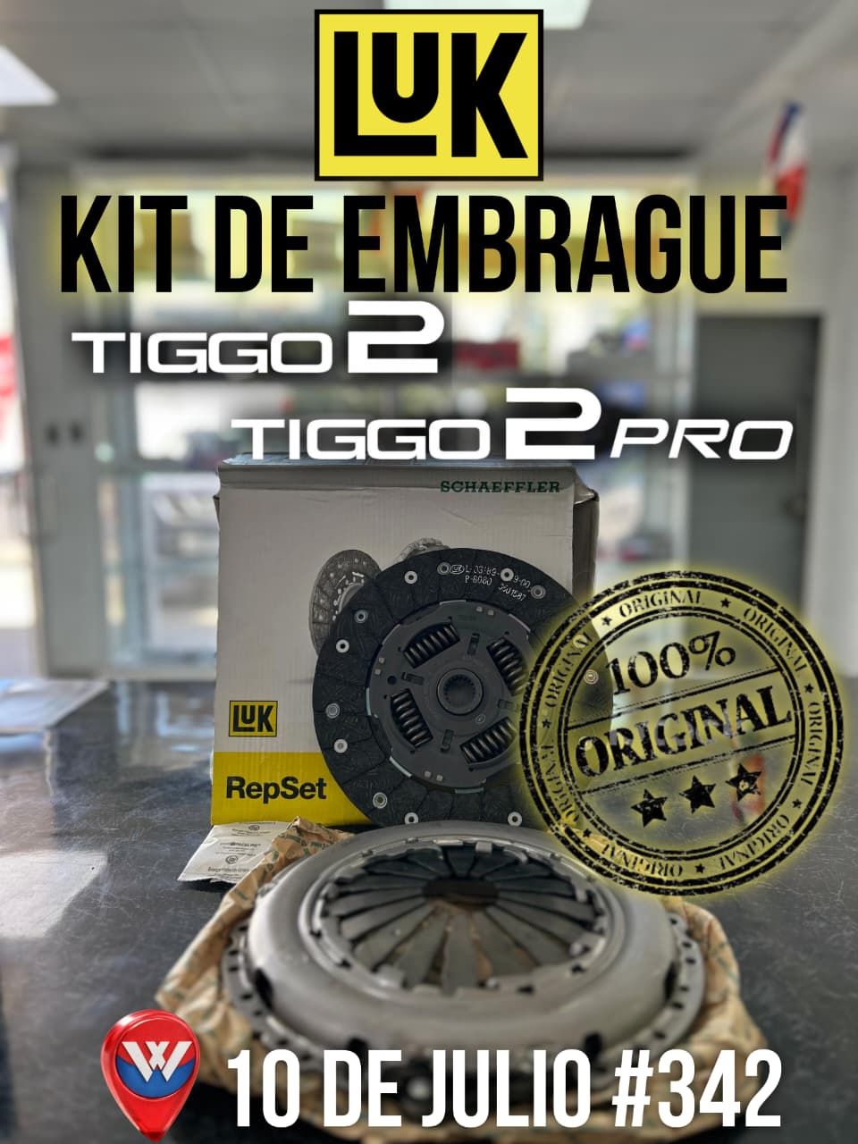 KIT EMBRAGUE ORIGINAL LUK TIGGO2 Y 2PRO