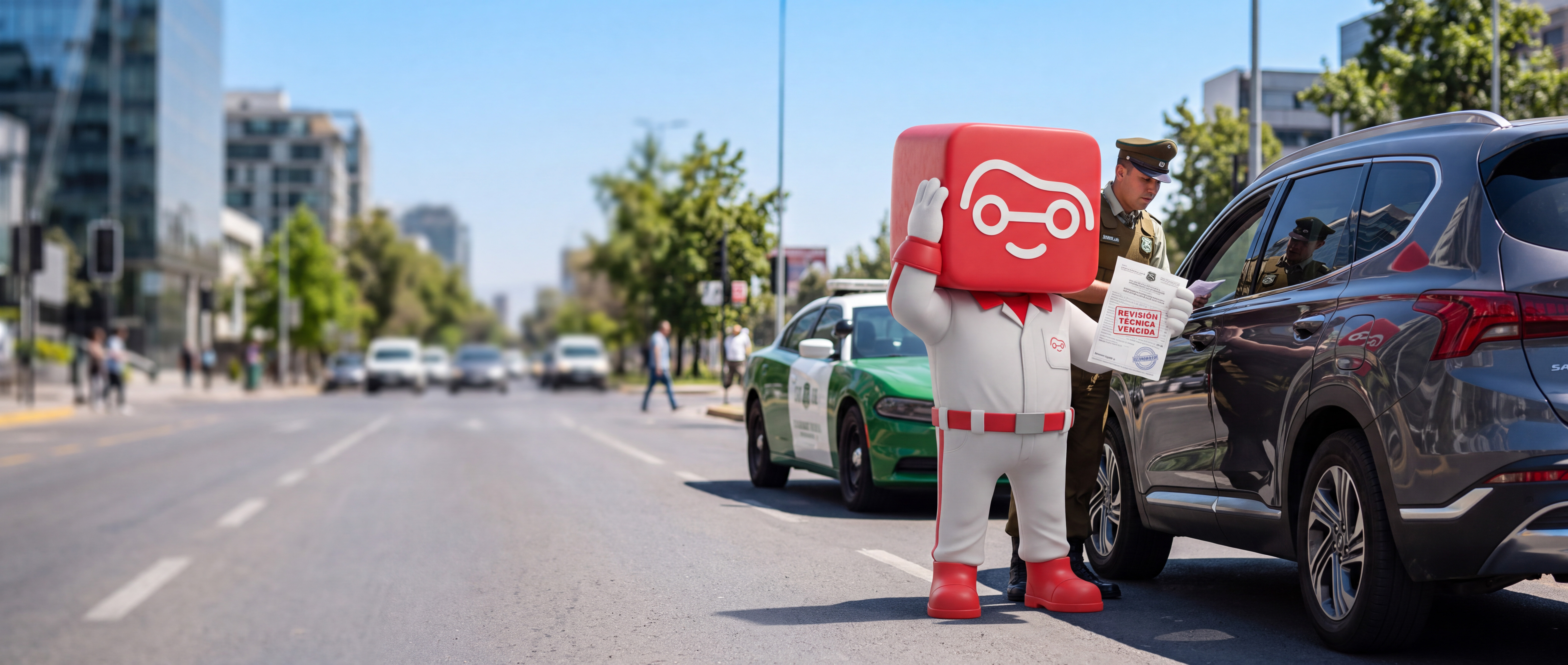 Portalín conduciendo un automóvil
